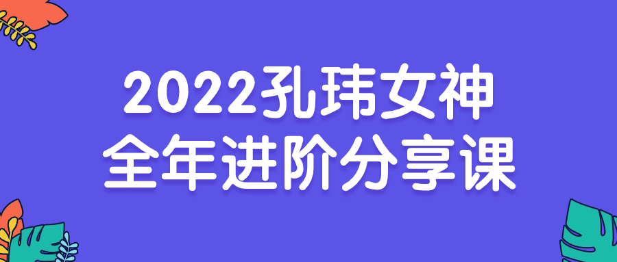 2022孔玮女神全年进阶分享课 - 吾爱软件库